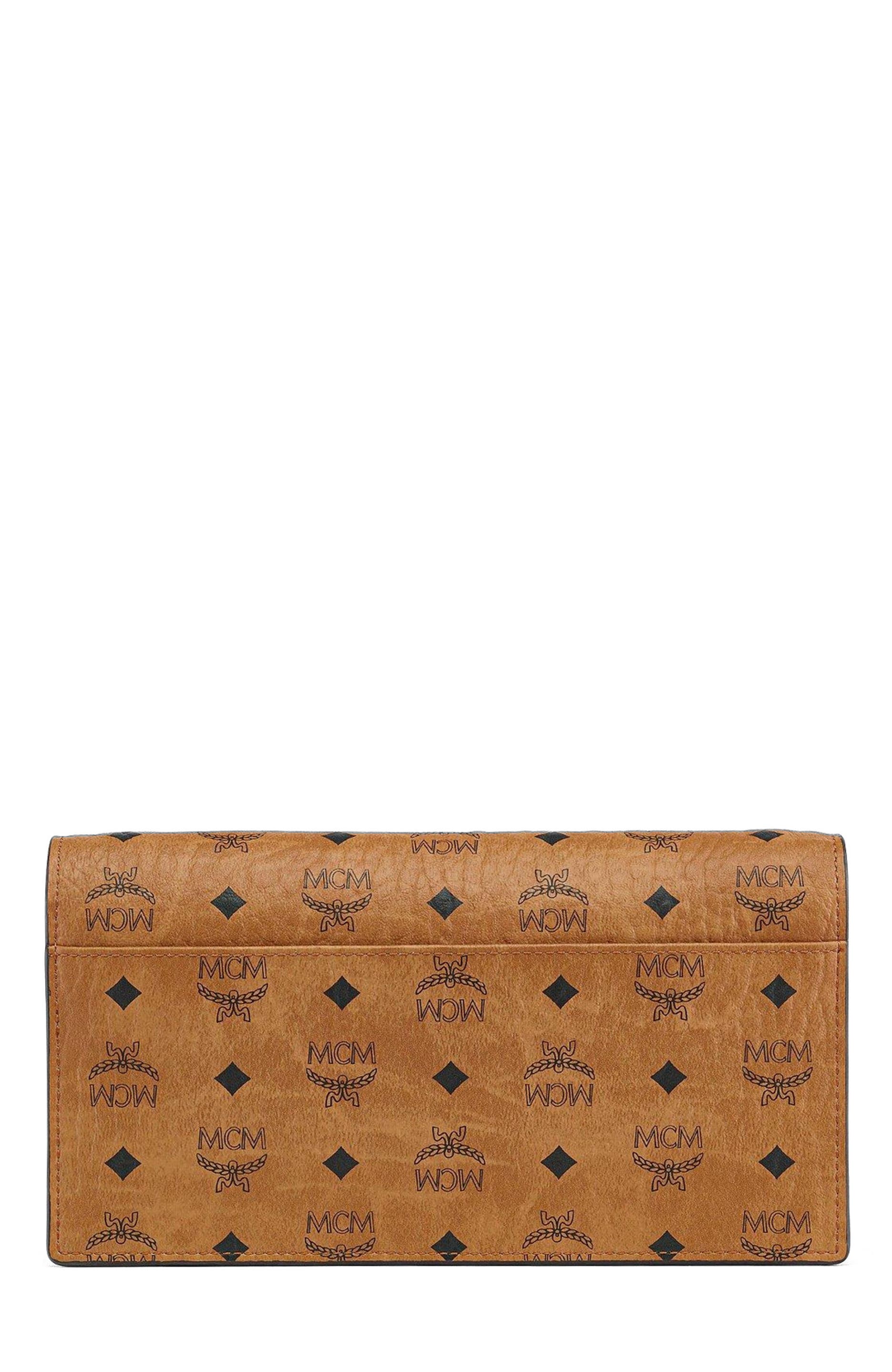 Aren Crossbody Wallet in Visetos, Alternate, color, Cognac