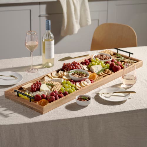 Twine Acacia Wood Longboard Cheese Board With Metal Handle