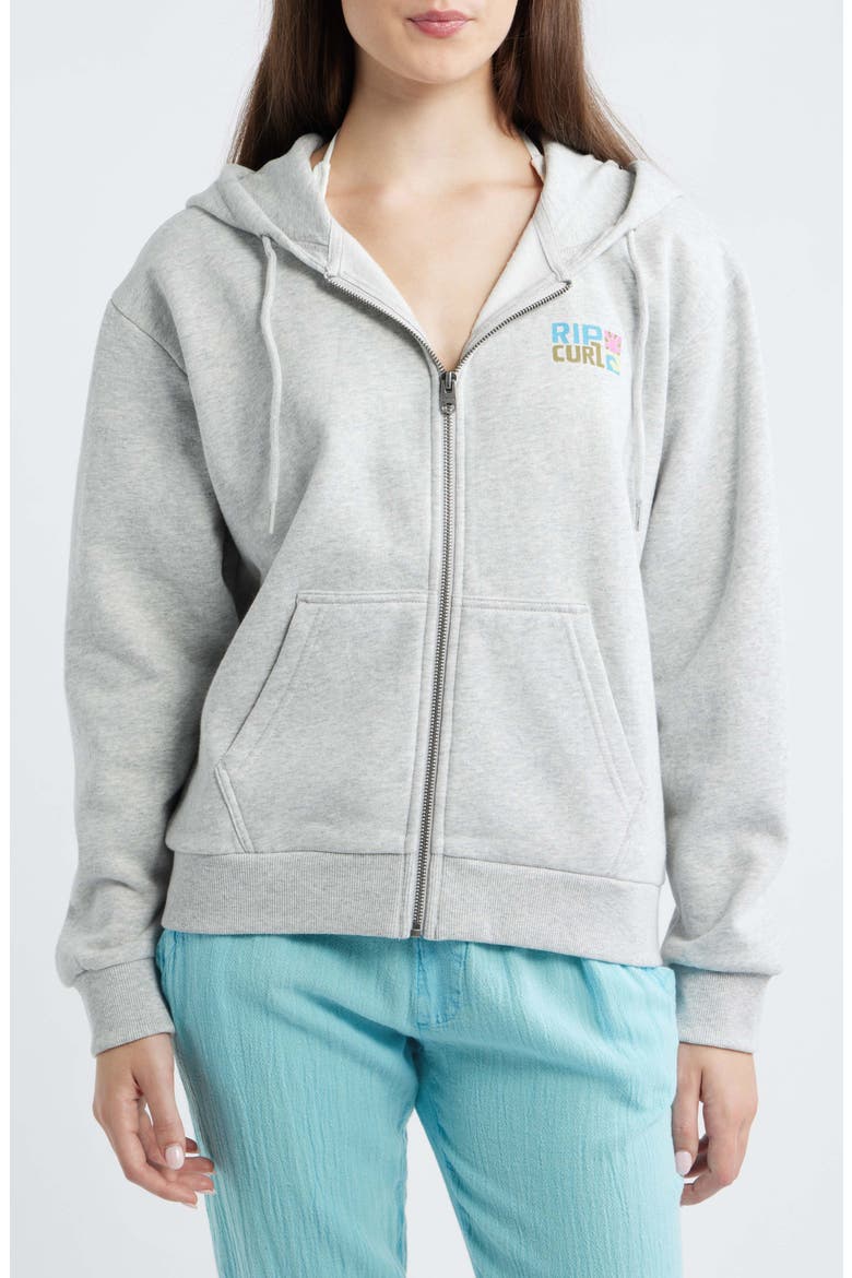 Catalina Island Front Zip Cotton Hoodie, Alternate, color, GREY MARLE