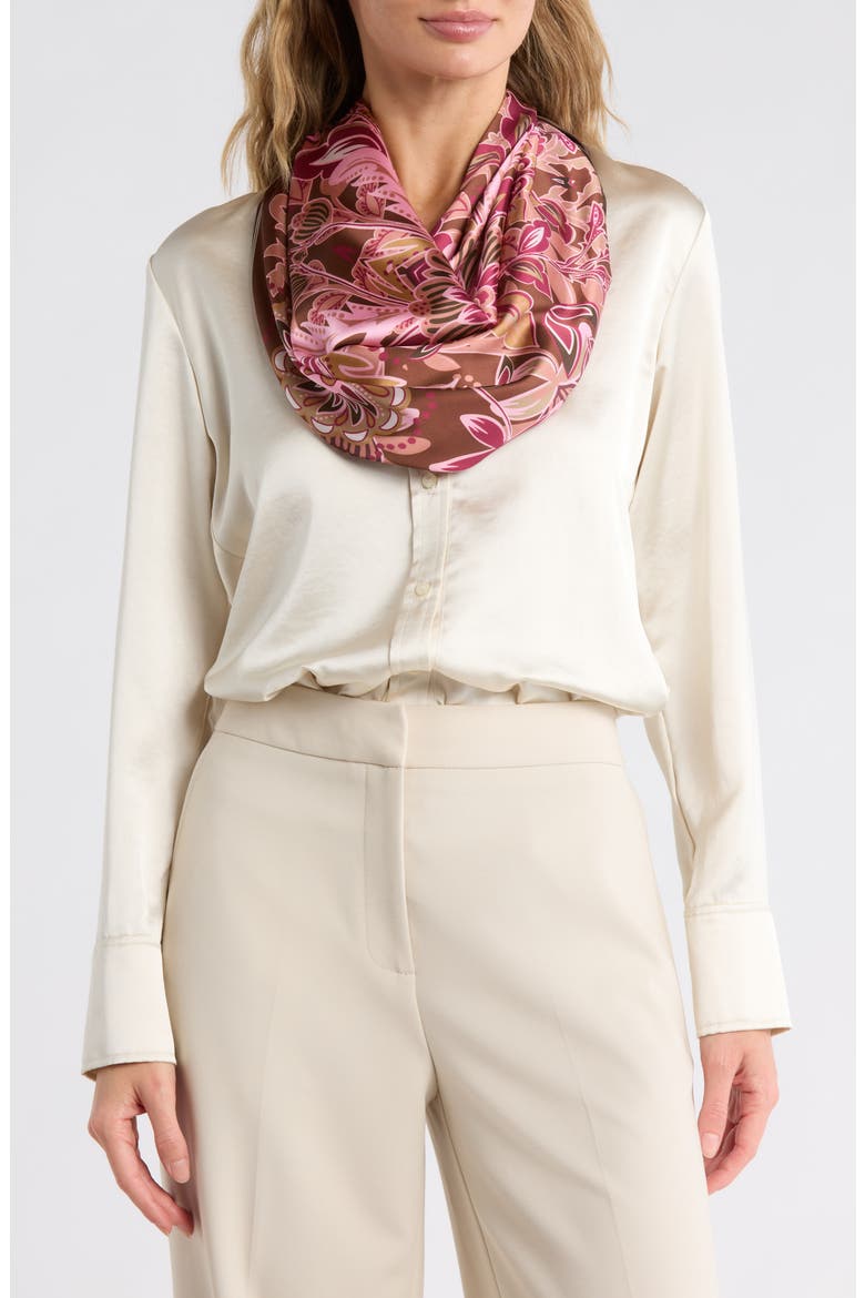 Floral Bandana Square Scarf, Main, color, PINK