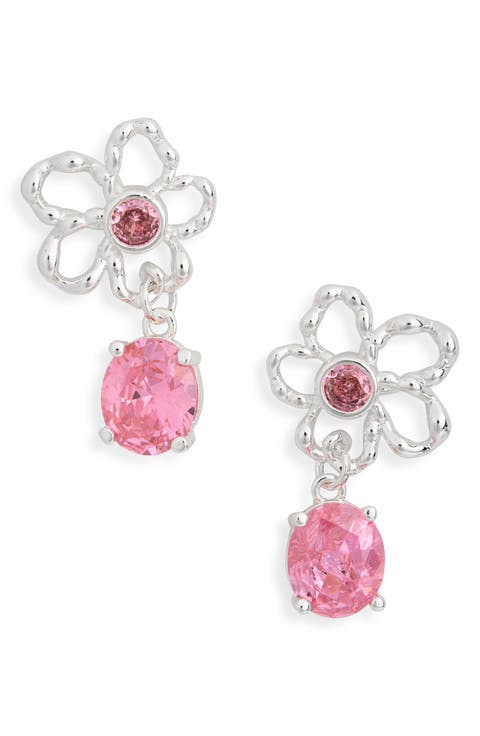 Salma CZ Flower Drop Earrings