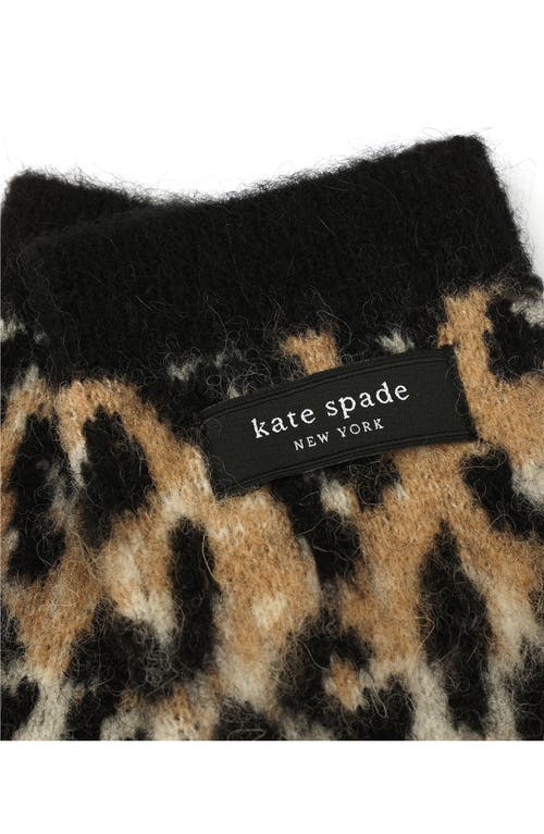 Kate Spade New York Downtown Leopard Arm Warmers In Brown