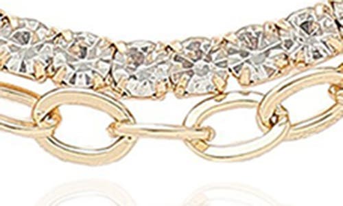 Ettika Crystal Layered Chain Necklace In Gold