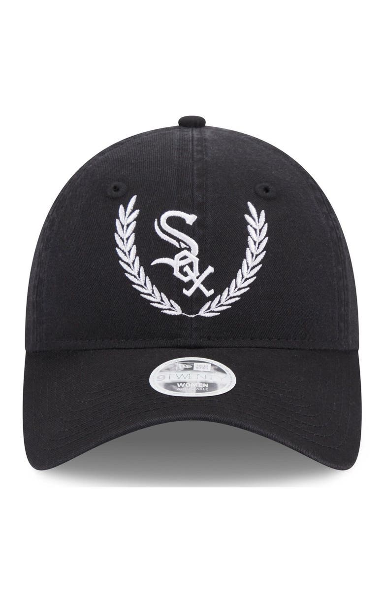 New Era Women's New Era Black Chicago White Sox Leaves 9TWENTY Adjustable Hat, Alternate, color, 