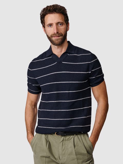 Alford Textured Cotton Polo Shirt