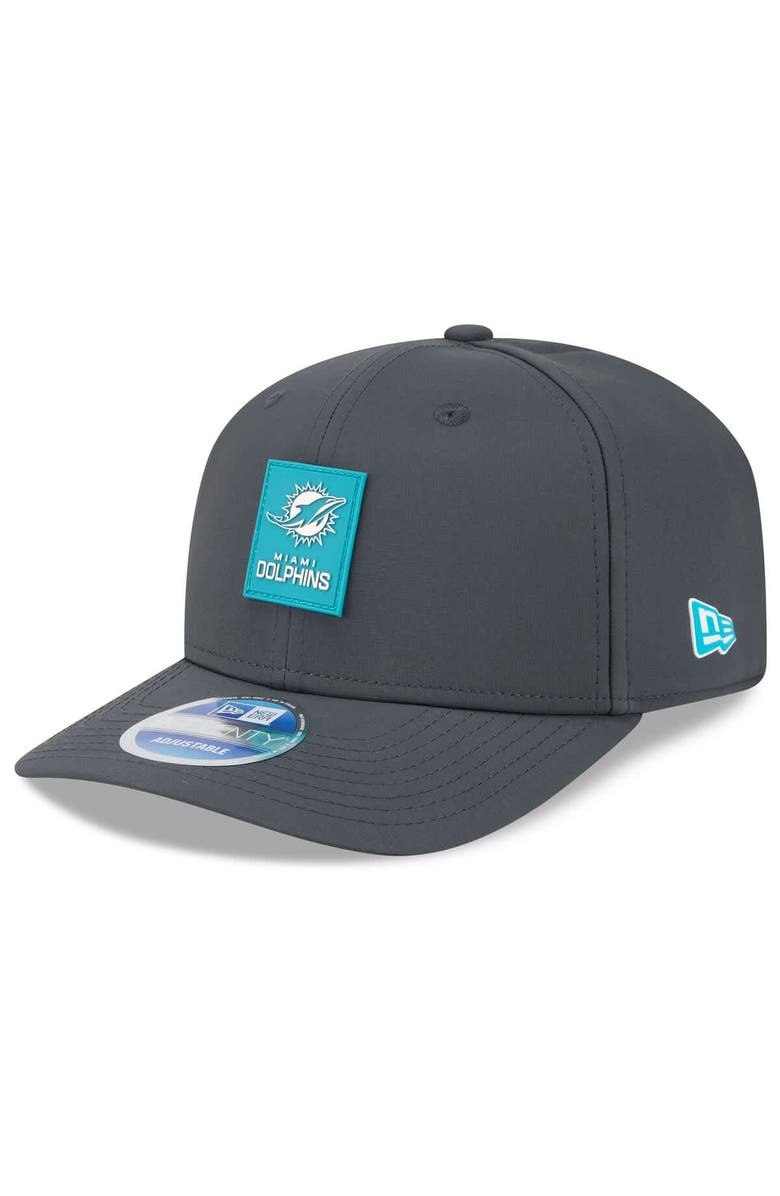 New Era Men's New Era Charcoal Miami Dolphins 2025 Sideline Cold Weather 9SEVENTY Adjustable Hat, Main, color, Charcoal