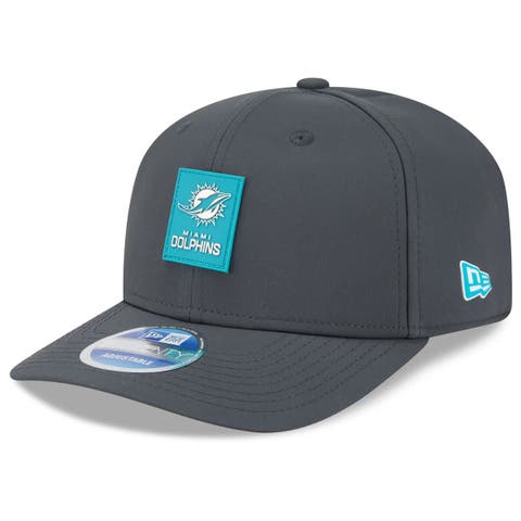 Men's New Era Charcoal Miami Dolphins 2025 Sideline Cold Weather 9SEVENTY Adjustable Hat