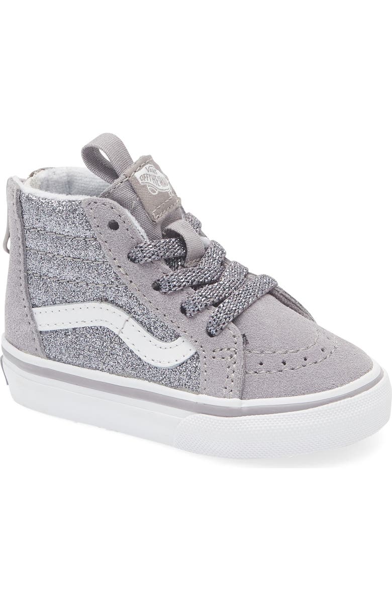 Vans Kids' Sk8-Hi Glitter Sneaker, Main, color, Gunmetal