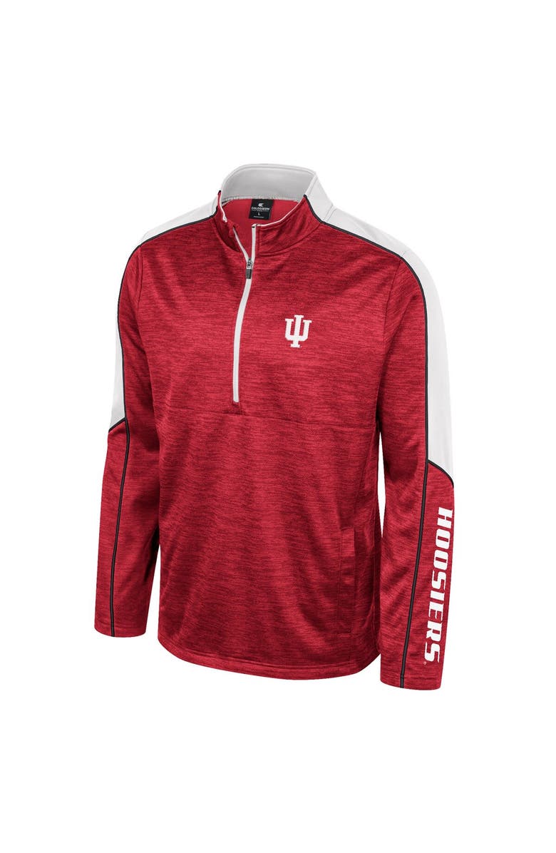 COLOSSEUM Men's Colosseum Cardinal Indiana Hoosiers Marled Half-Zip Jacket, Alternate, color, 