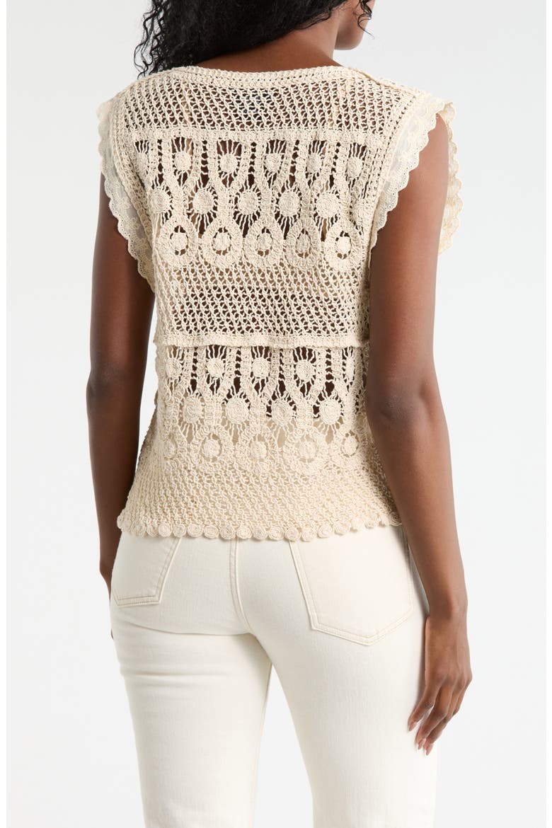 Crochet Button Tank, Alternate, color, NATURAL