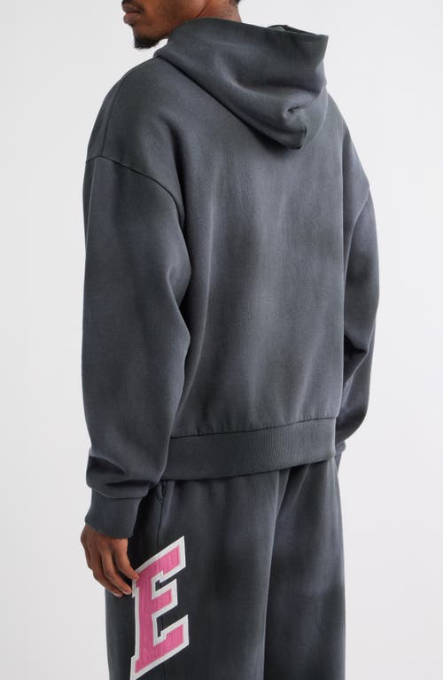 Elwood Fireside Distressed Logo Hoodie In Black