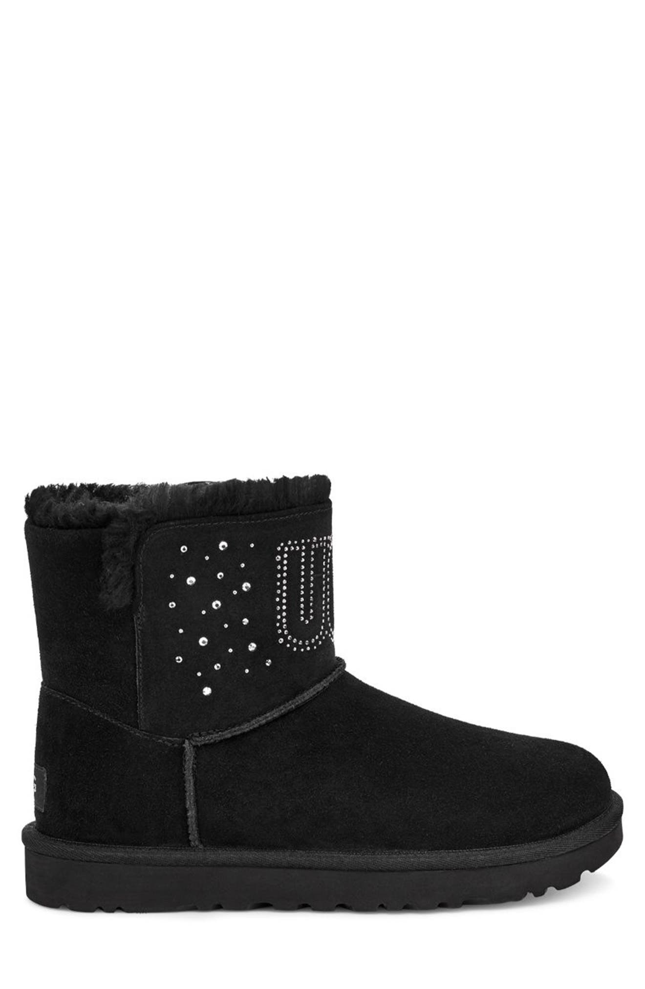 UGG<sup>®</sup> Classic Gem Faux Fur Lined Mini Boot, Alternate, color, 