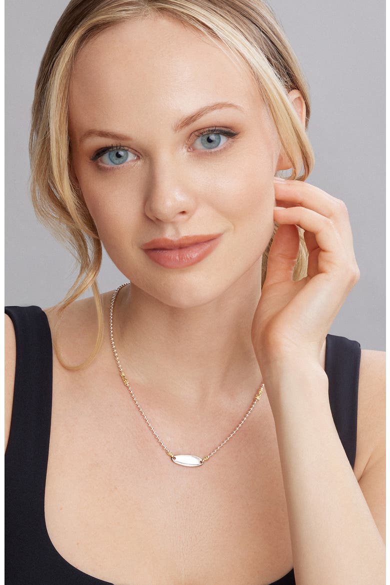 Beloved Oval Plate Chain Necklace, Alternate, color, SILVER