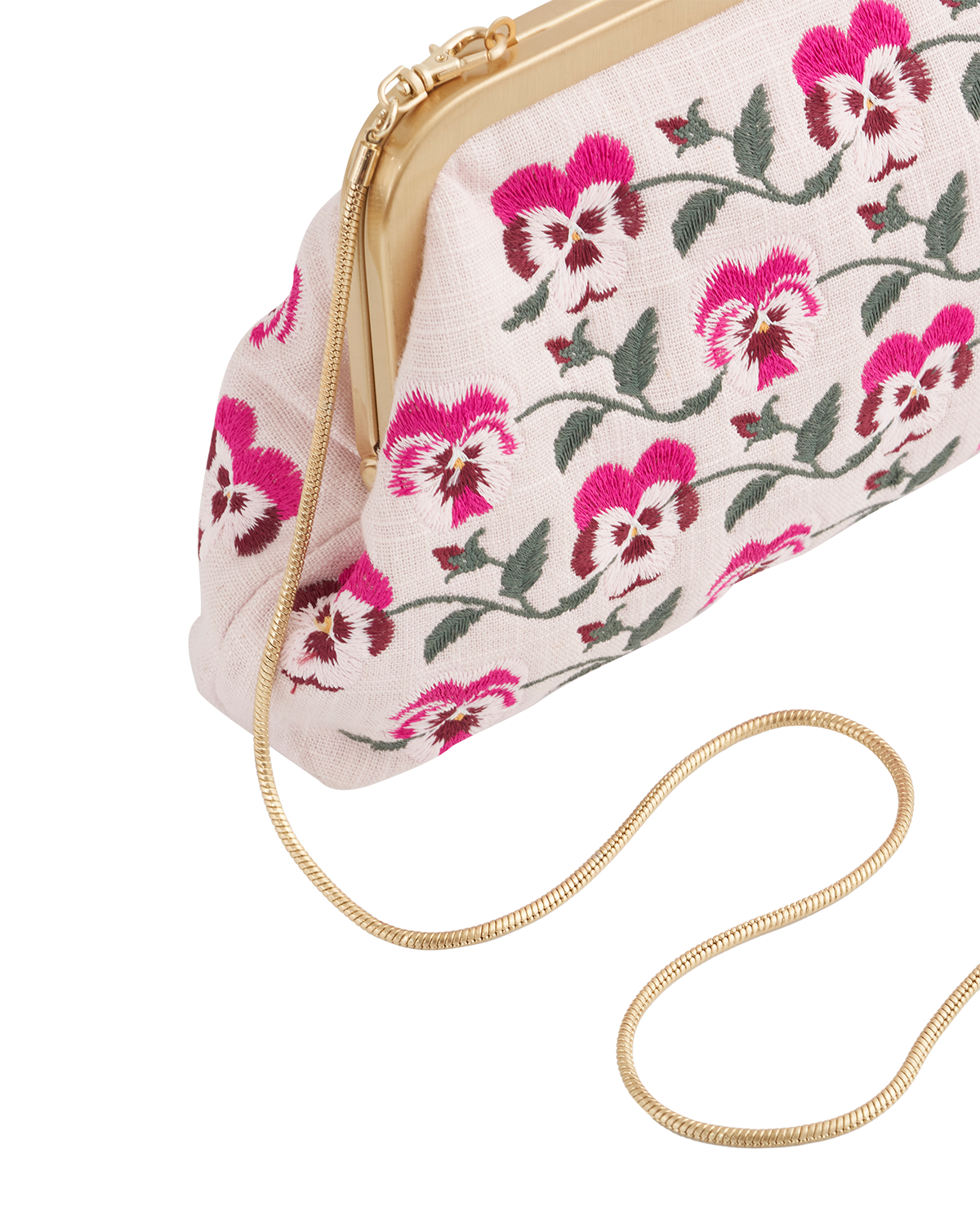 Fable England Pansy Victoriana Clutch Pink, Alternate, color, Pink
