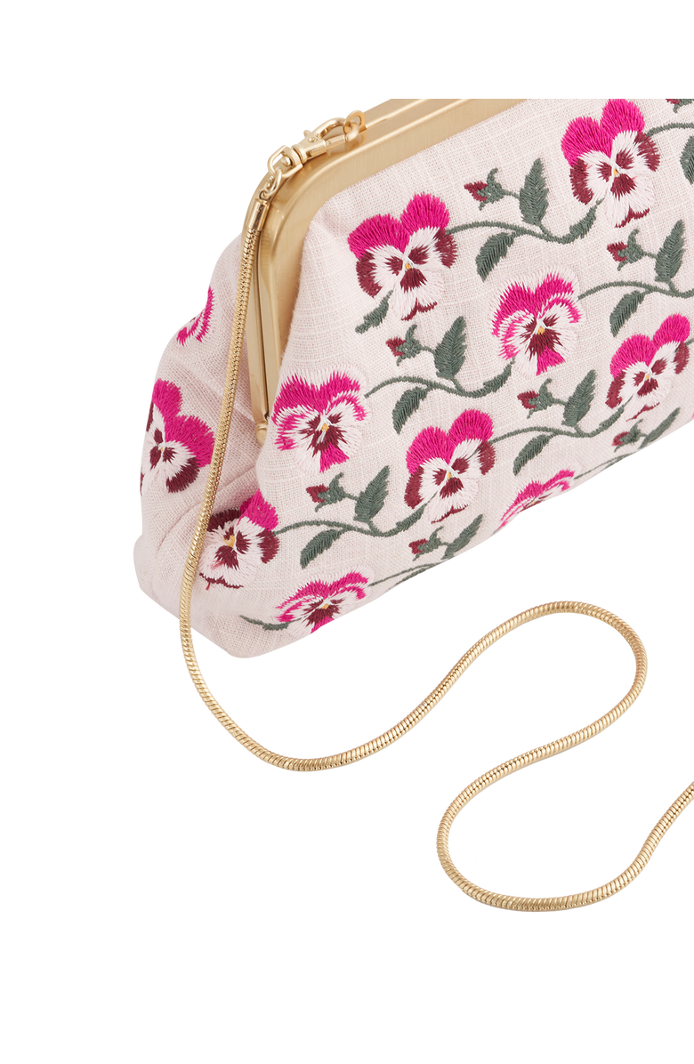 Fable England Pansy Victoriana Clutch Pink, Alternate, color, Pink