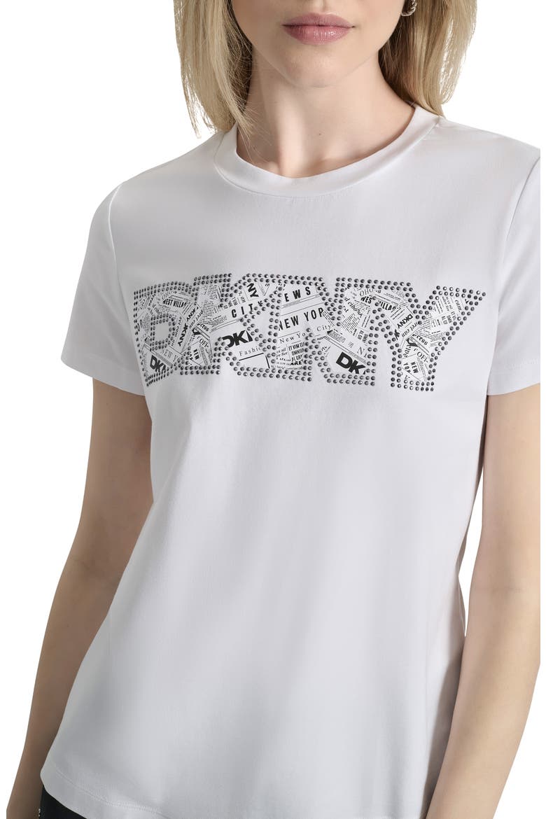 Newspaper Logo Graphic T-Shirt, Alternate, color, WHITE