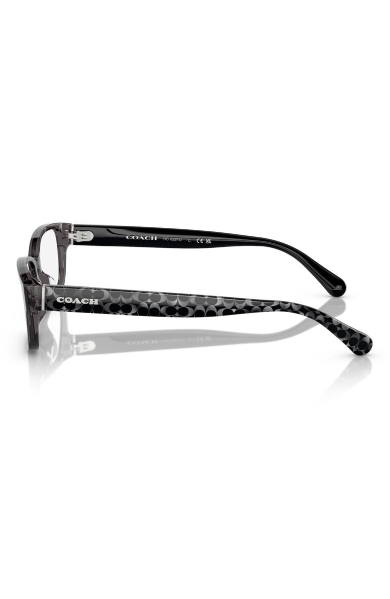 COACH 52mm Rectangular Optical Glasses, Alternate, color, Transparent Grey / Demo