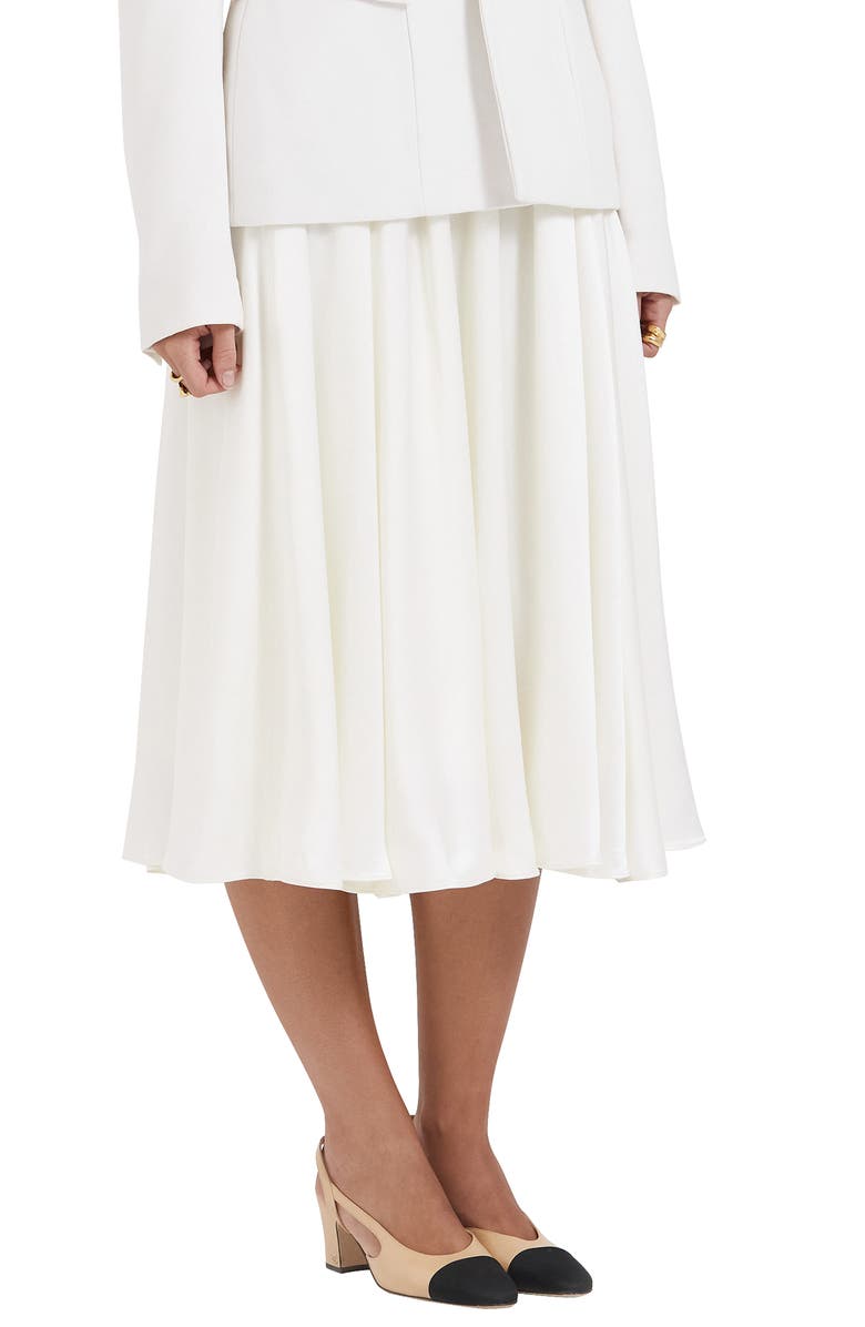 HOUSE OF CB Suzette Satin Midi Skirt, Alternate, color, Ivory