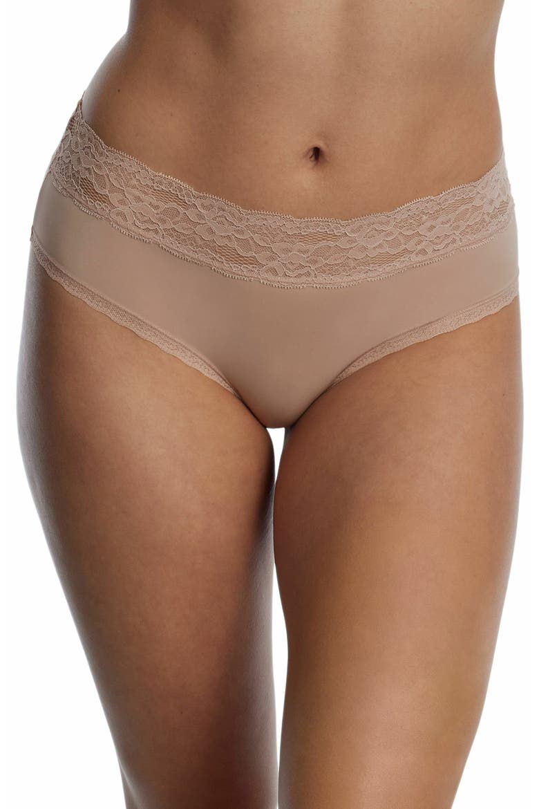 Goddess Lace Trim Hipster, Main, color, NYLON