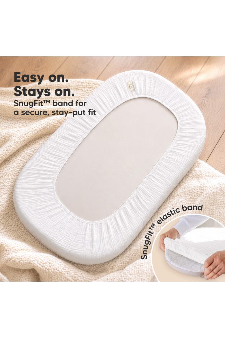 2-Pack Lyra Muslin Bassinet Sheets, Alternate, color, Almond