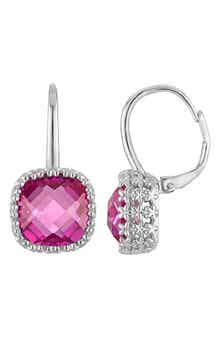 FZN Lab Grown Pink Sapphire Earrings