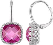FZN Lab Grown Pink Sapphire Earrings