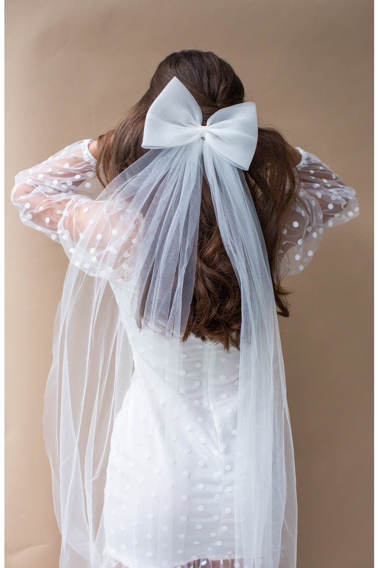 Jagger Long Bow Hair Comb, Alternate, color, IVORY
