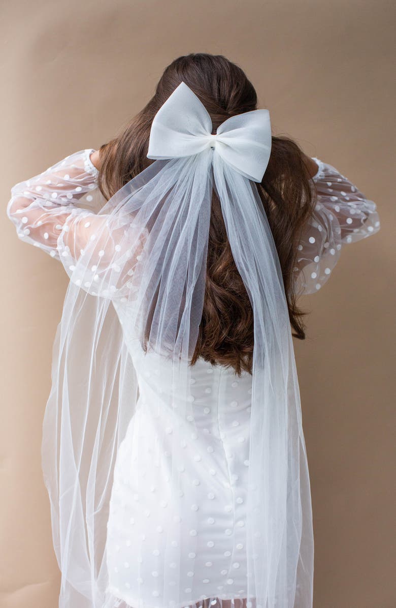 Brides & Hairpins Jagger Long Bow Hair Comb, Alternate, color, Ivory