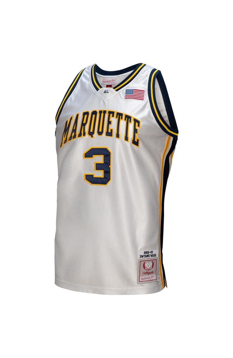 Mitchell & Ness Men's Mitchell & Ness Dwyane Wade White Marquette Golden Eagles College Vault 2002/03 Authentic Jersey, Alternate, color, White