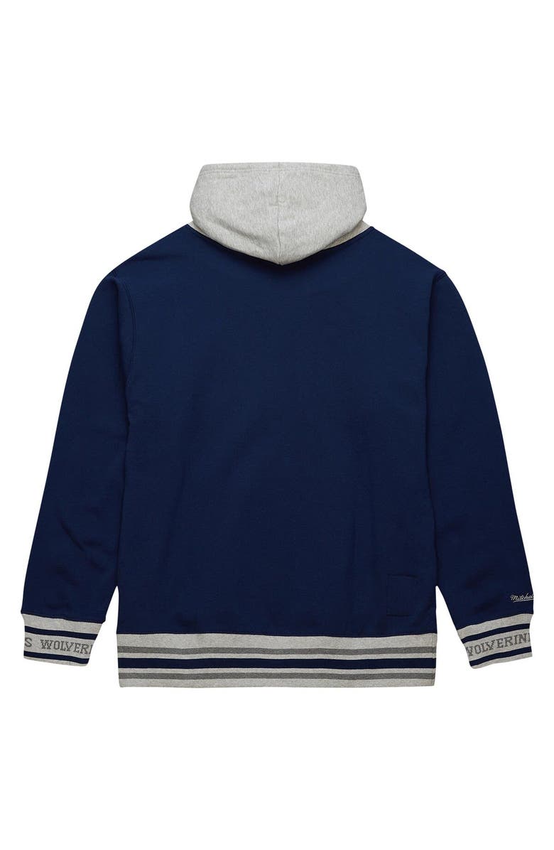 Mitchell & Ness Men's Mitchell & Ness Navy Michigan Wolverines Arched Fleece Pullover Hoodie, Alternate, color, 