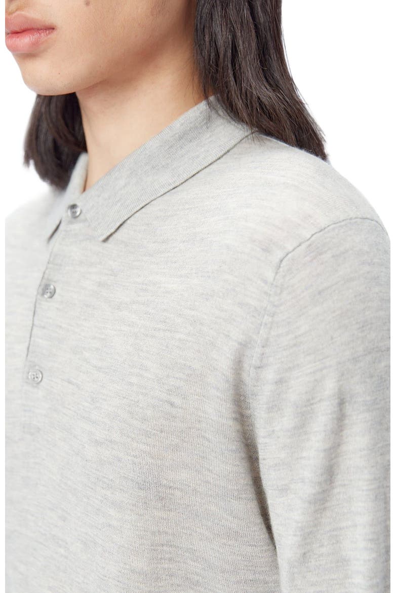 Men's Cashmere Silk Polo, Alternate, color, vapor blue