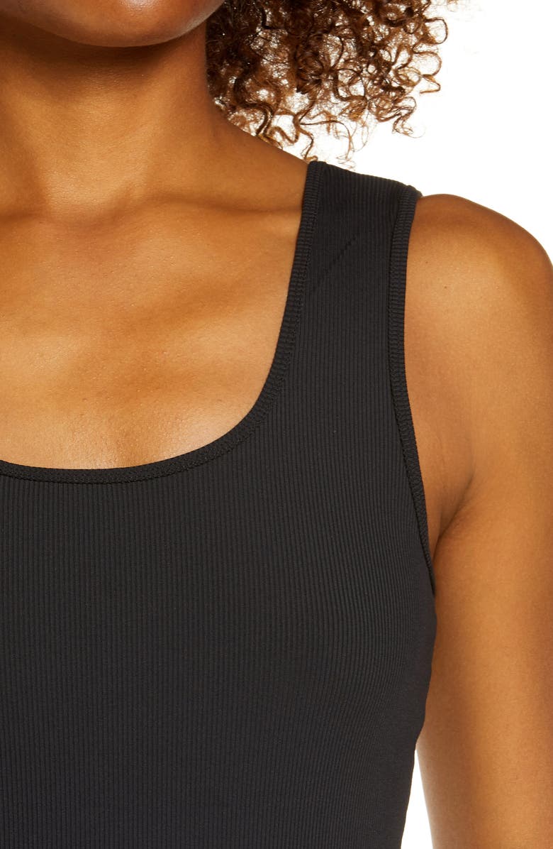 Zella Live In Square Neck Rib Stretch Recycled Polyester Tank, Alternate, color,