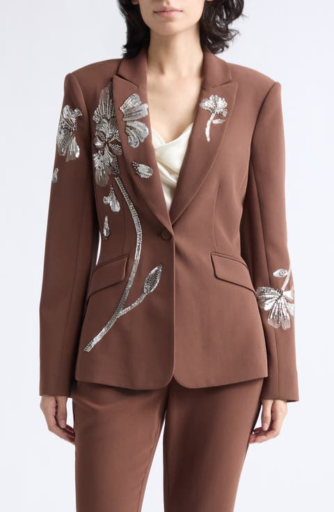 Cheyenne Gilded Peony Beaded Blazer