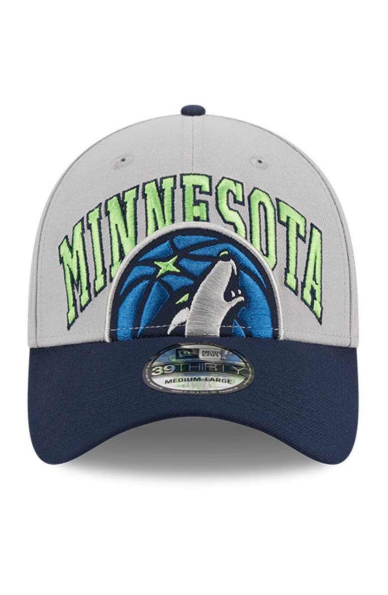 New Era Men's New Era Gray/Navy Minnesota Timberwolves Tip-Off Two-Tone 39THIRTY Flex Hat, Alternate, color, 
