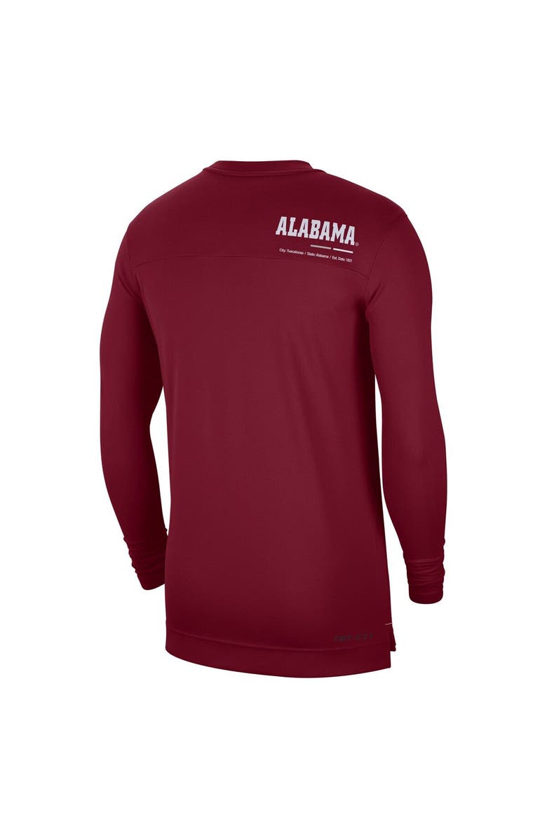 Nike Men's Nike Crimson Alabama Crimson Tide 2022 Coach Performance Long Sleeve V-Neck T-Shirt, Alternate, color, Crimson
