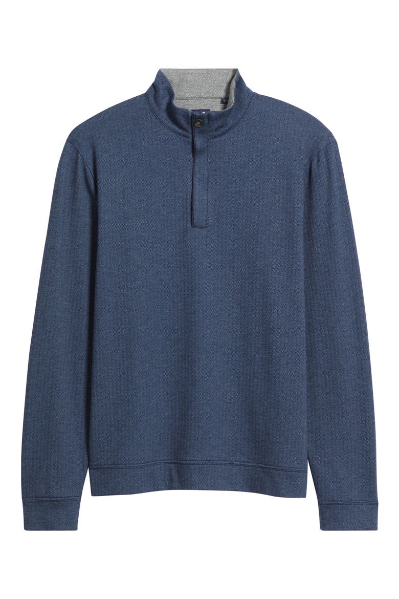 Rubin Herringbone Quarter Zip, Alternate, color, NAVY