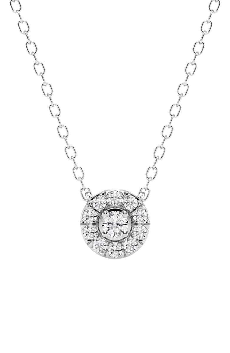 Badgley Mischka Collection 14K White Gold Lab Grown Diamond Pendant Necklace, Main, color,