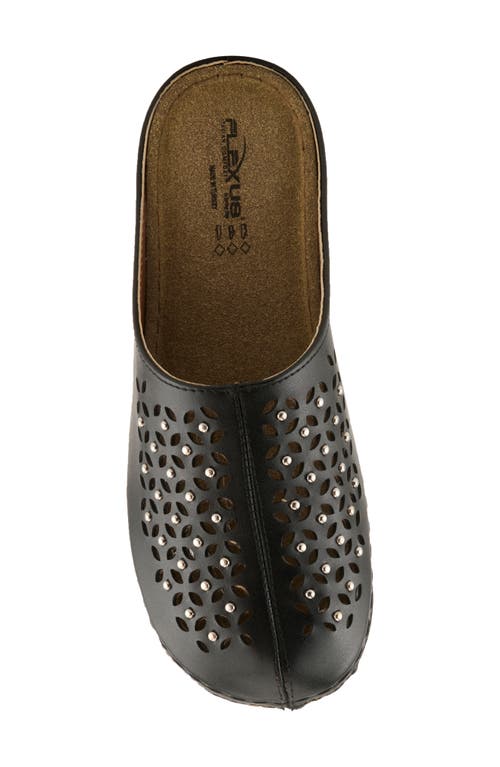 Flexus By Spring Step Laser-cut Mule In Black