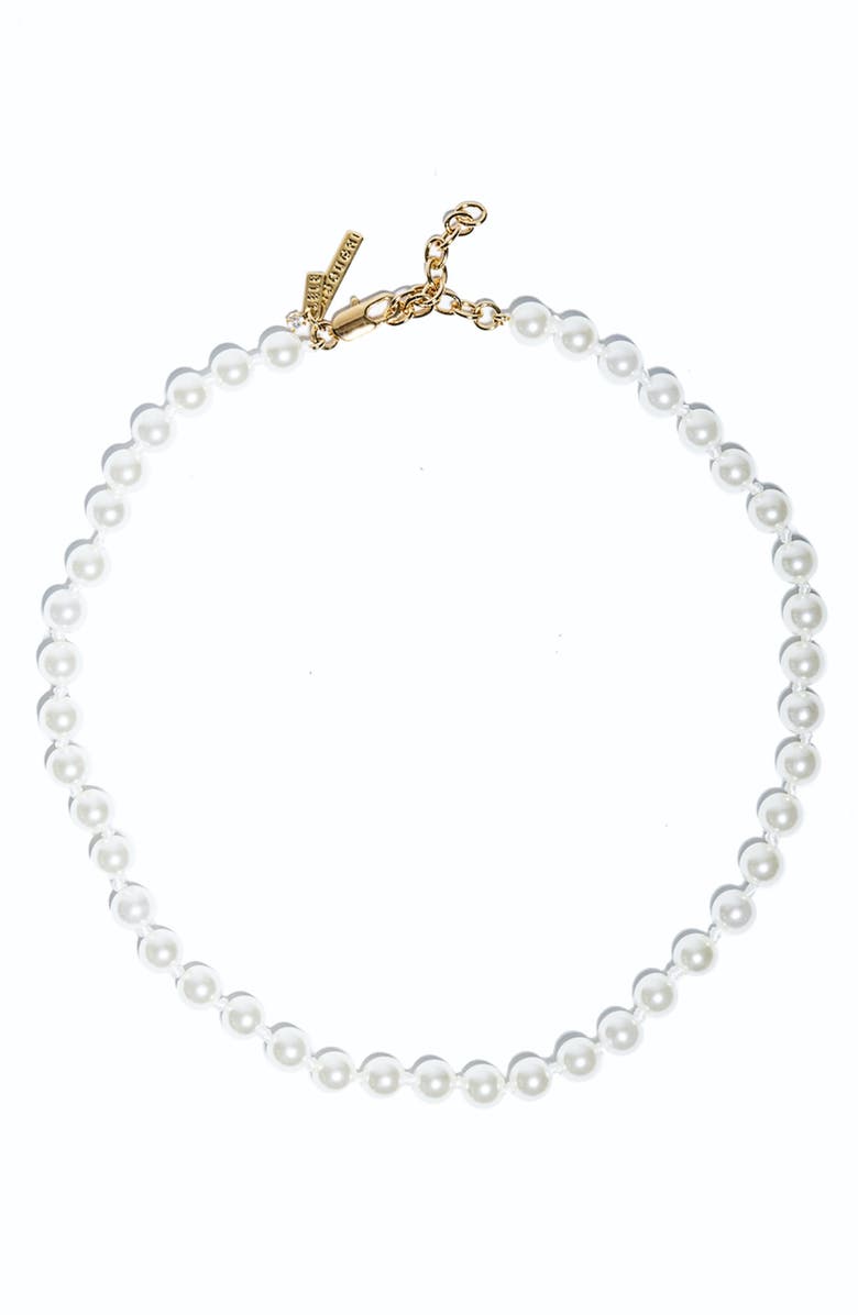 Lele Sadoughi Imitation Pearl Collar Necklace, Main, color, 