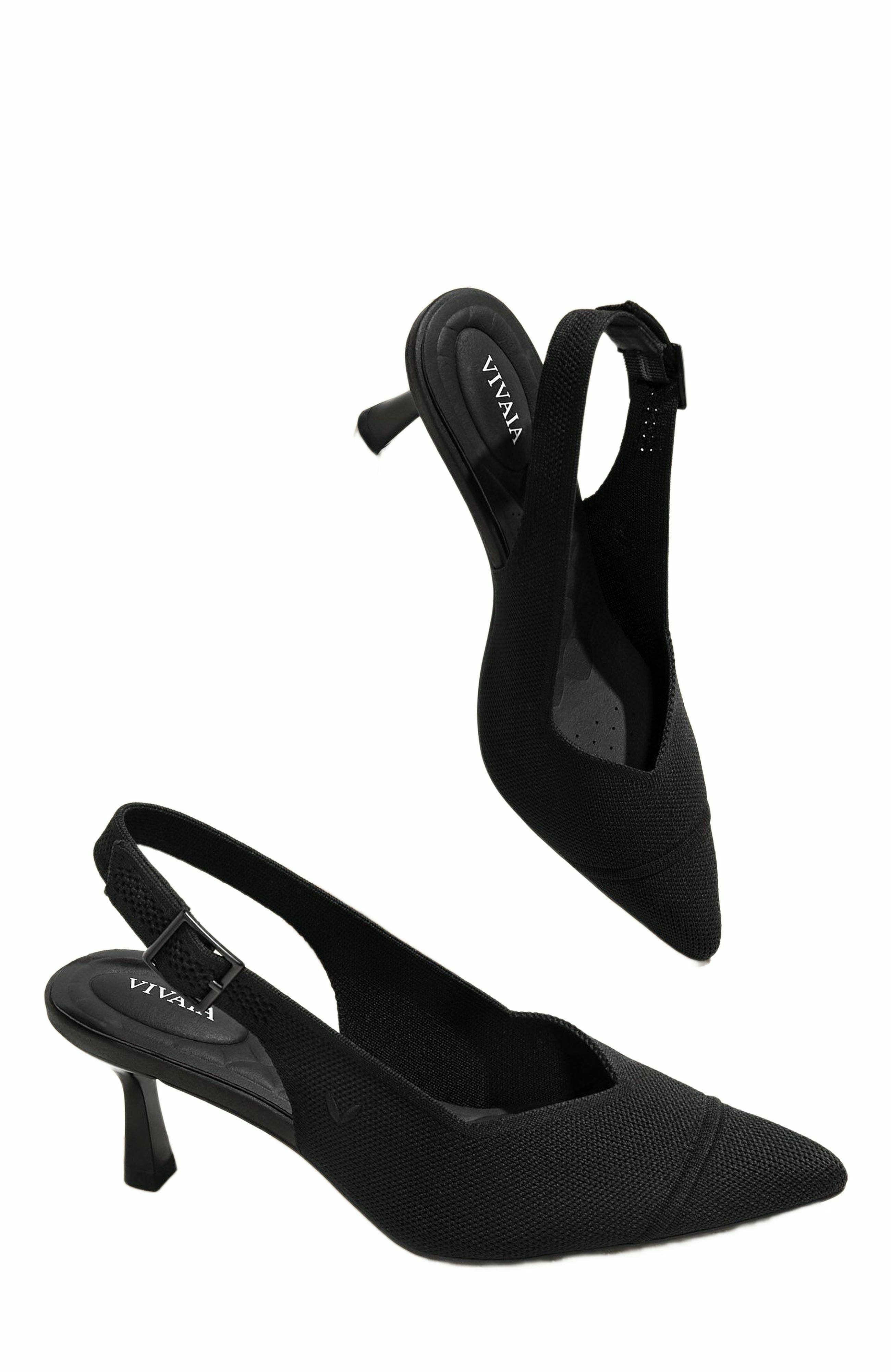 VIVAIA Addison Pointed-Toe Slingback Sandals, Alternate, color, Black
