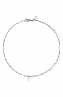 Cultured Pearl Charm Anklet