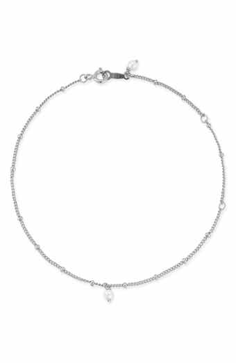 Cultured Pearl Charm Anklet
