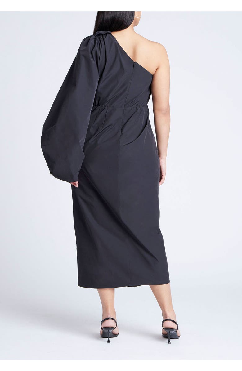 ELOQUII One Shoulder Dress, Alternate, color, Black Onyx