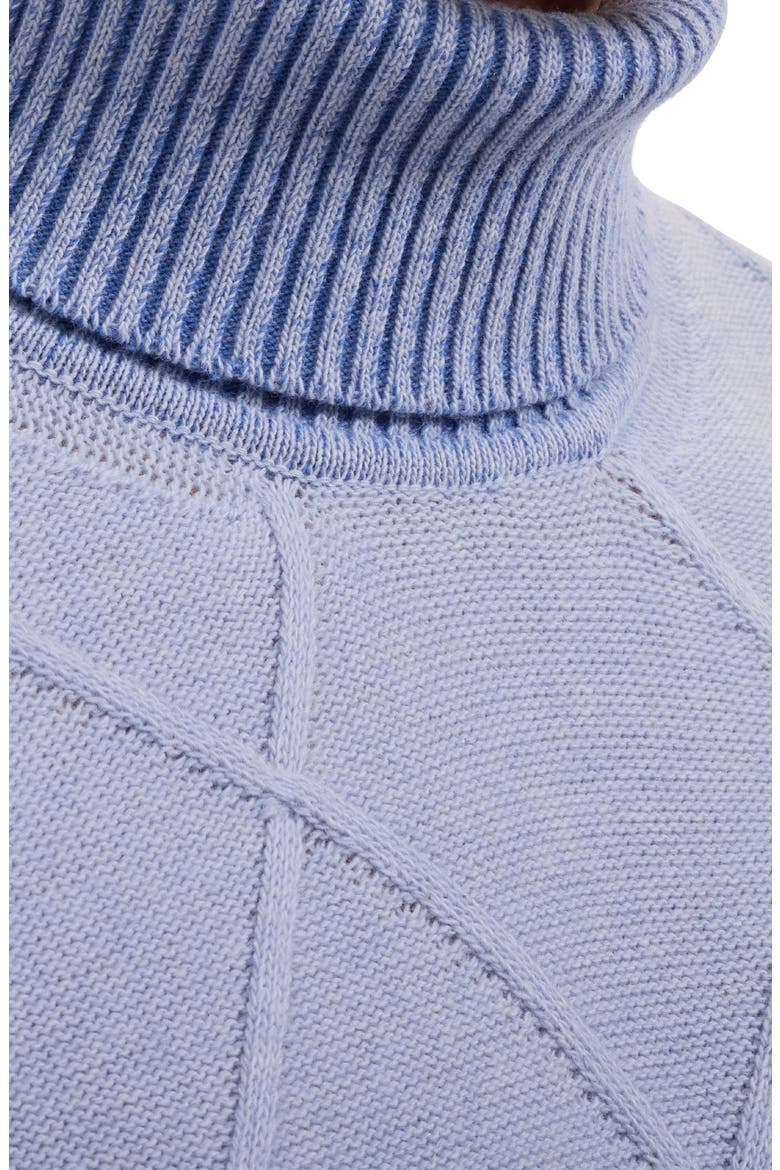 Diamond Turtleneck Sweater, Alternate, color, AIR BLUE