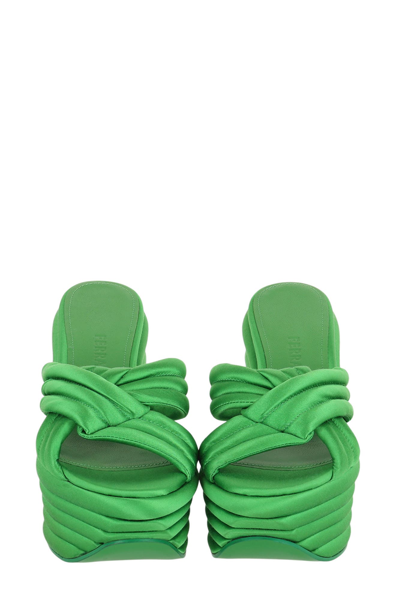 FERRAGAMO Sculptural Platform Heel Sandal, Alternate, color, Green