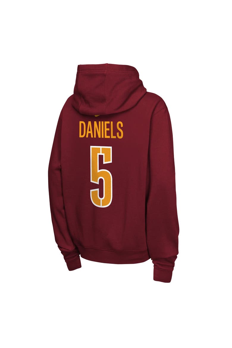 Youth Nike Jayden Daniels Burgundy Washington Commanders Name & Number Club Fleece Hoodie, Alternate, color, Burgundy