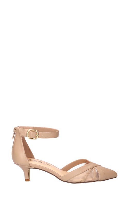 Bella Vita Malani Pointed Toe Kitten Heel Pump In Beige Leather