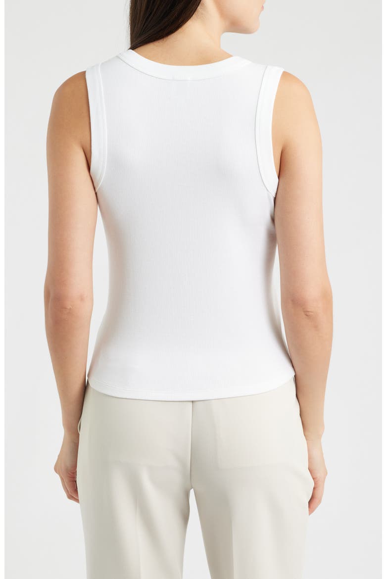 Perfect Studded Cotton Blend Rib Tank, Alternate, color, PAPER WHITE