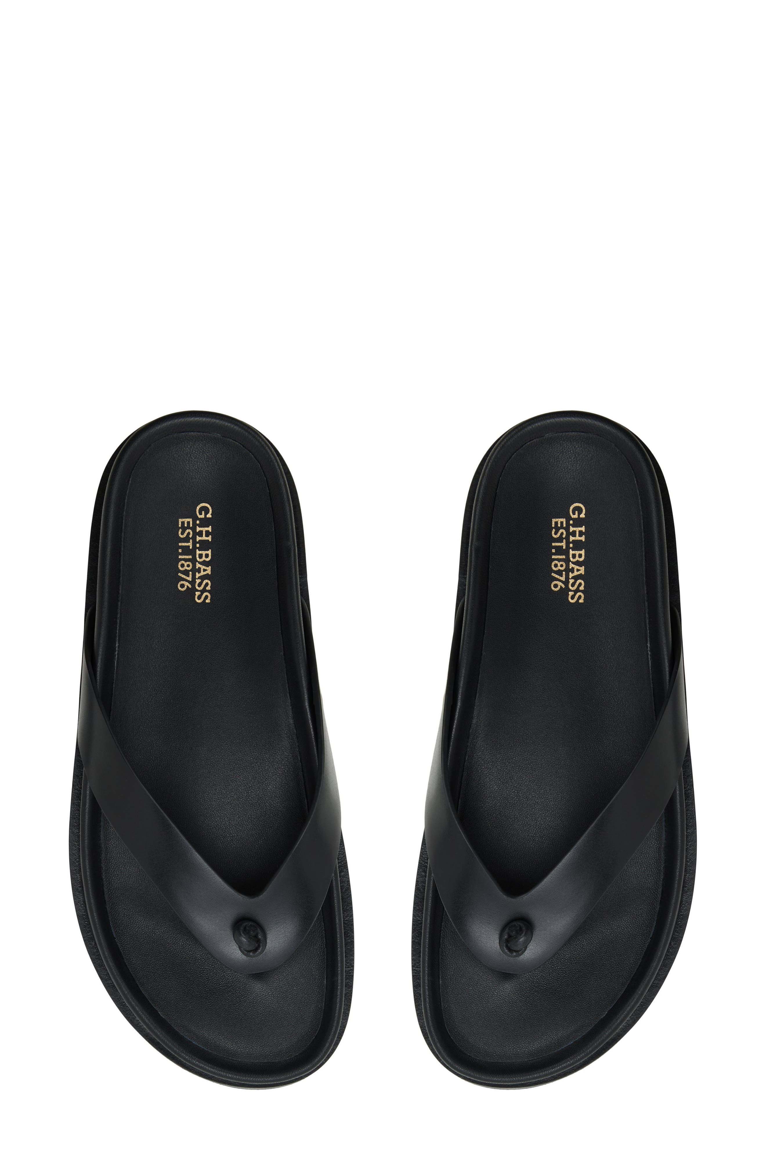 G.H.BASS Wynn Platform Flip Flop, Alternate, color, Black