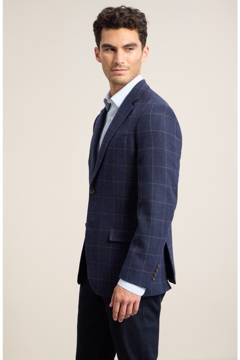 Henrik Basket Weave Sport Coat, Alternate, color, NAVY WINDOWPANE